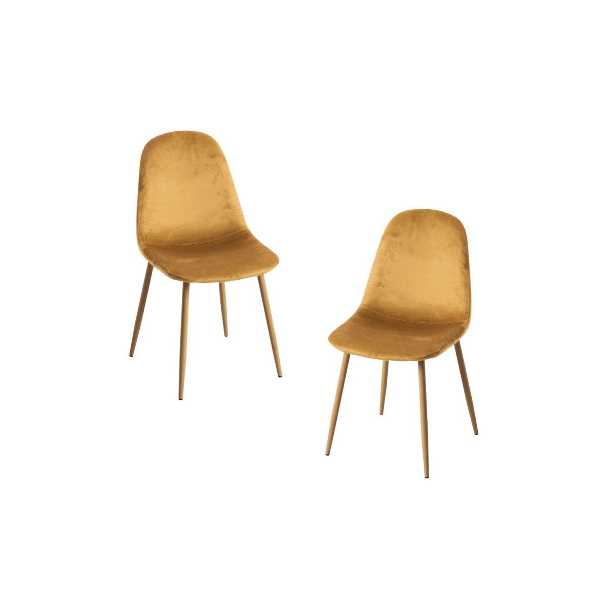 Regalos Miguel - Packs Sillas Comedor - Pack 2 Sillas Teok Terciopelo - Mostaza