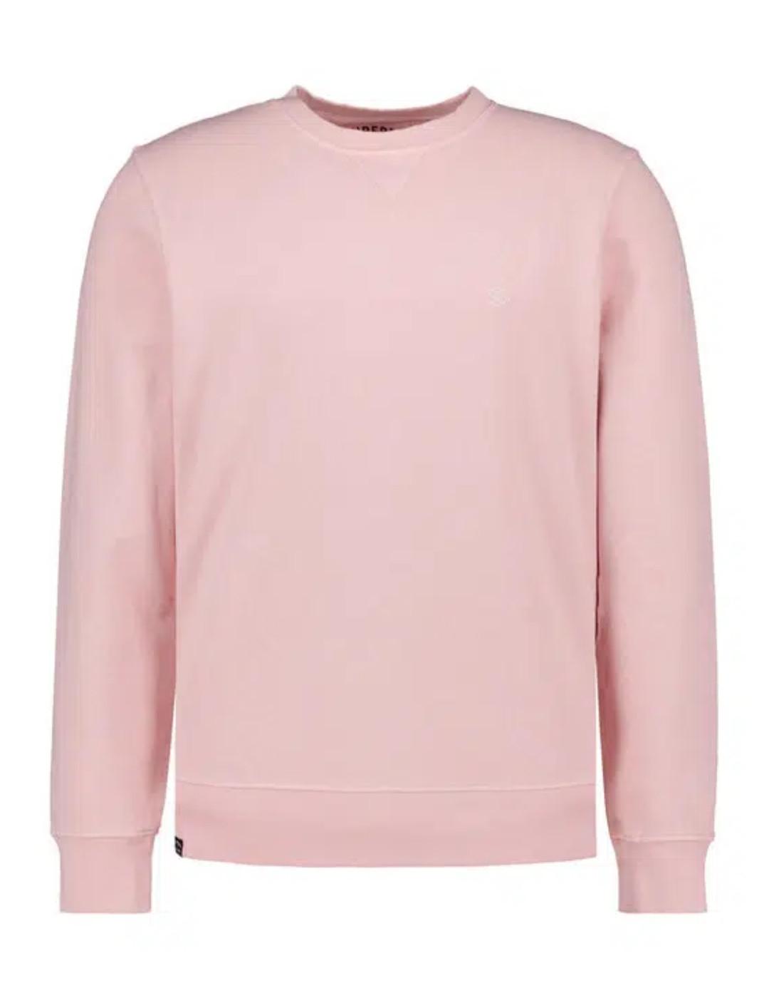 Sudadera Superdry clásica esencial rosa sin capucha hombre