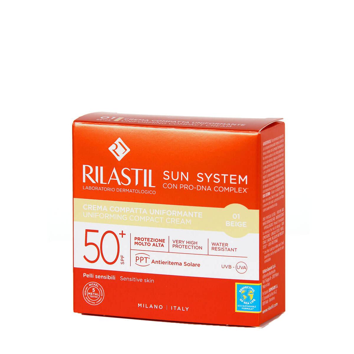 Rilastil sun system compacto color beige spf50+ 10 gr