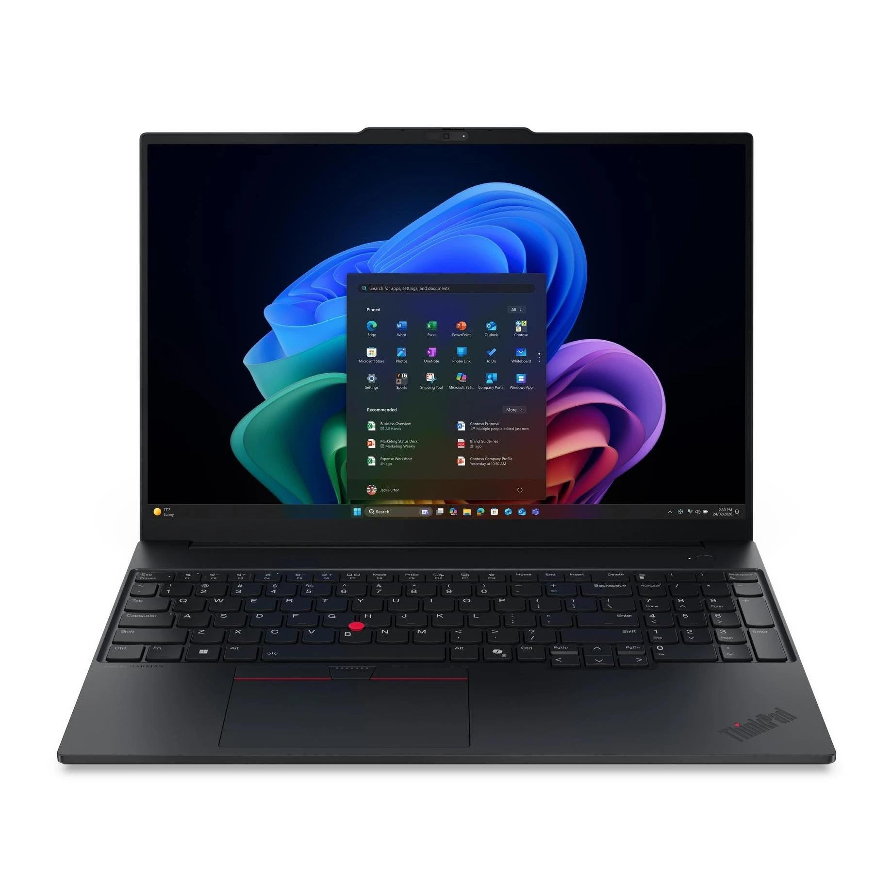 Pc portátil Intel Core Ultra 5 228V 16" Windows 11 Pro Lenovo 21YC000PSP Ram 16 GB Disco 512 GB | SSD, Lector de huella digital, Negro