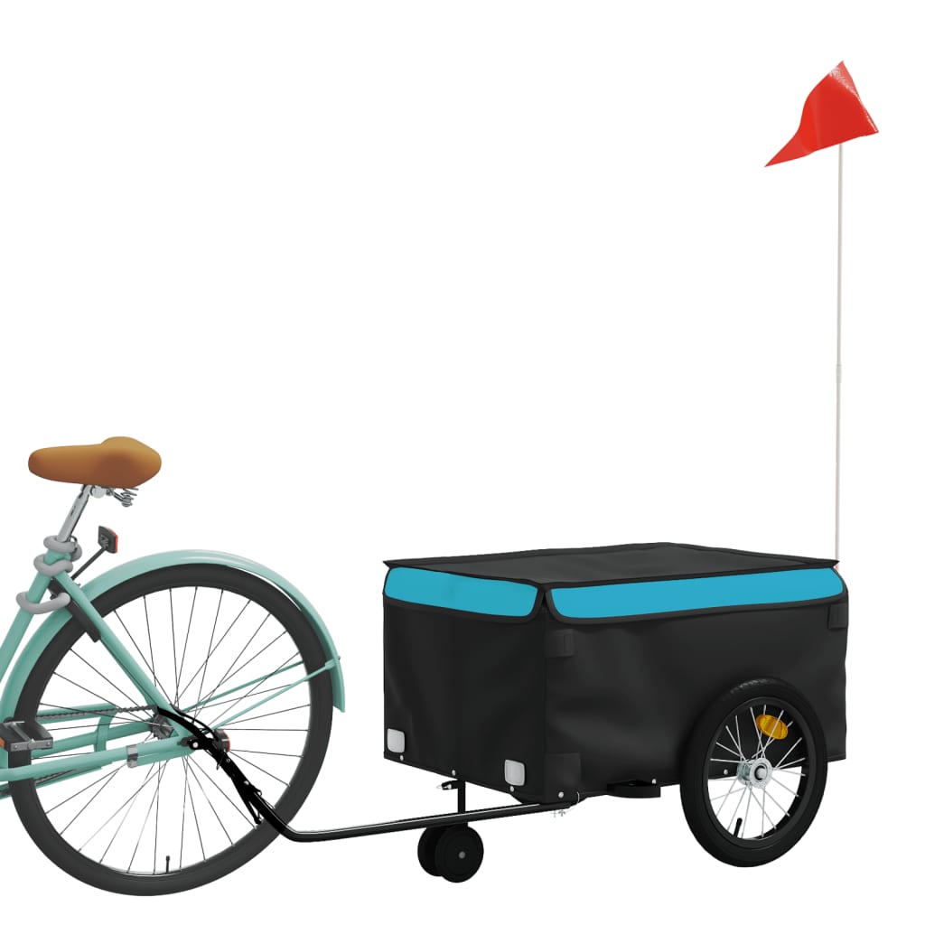vidaXL Remolque para Bicicleta Carrito de Carga para Bici Hierro 45 kg Color Negro, Amarillo, Azul y mas