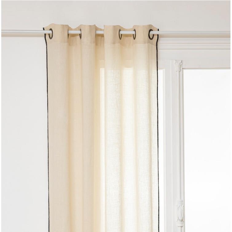 Cortina de Lino Beige 130x260 cm con ollados
