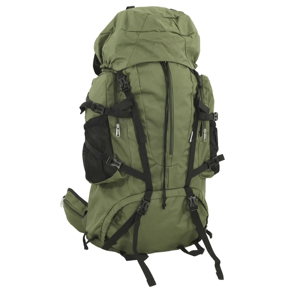vidaXL Mochila de senderismo tela oxford verde militar 80 l