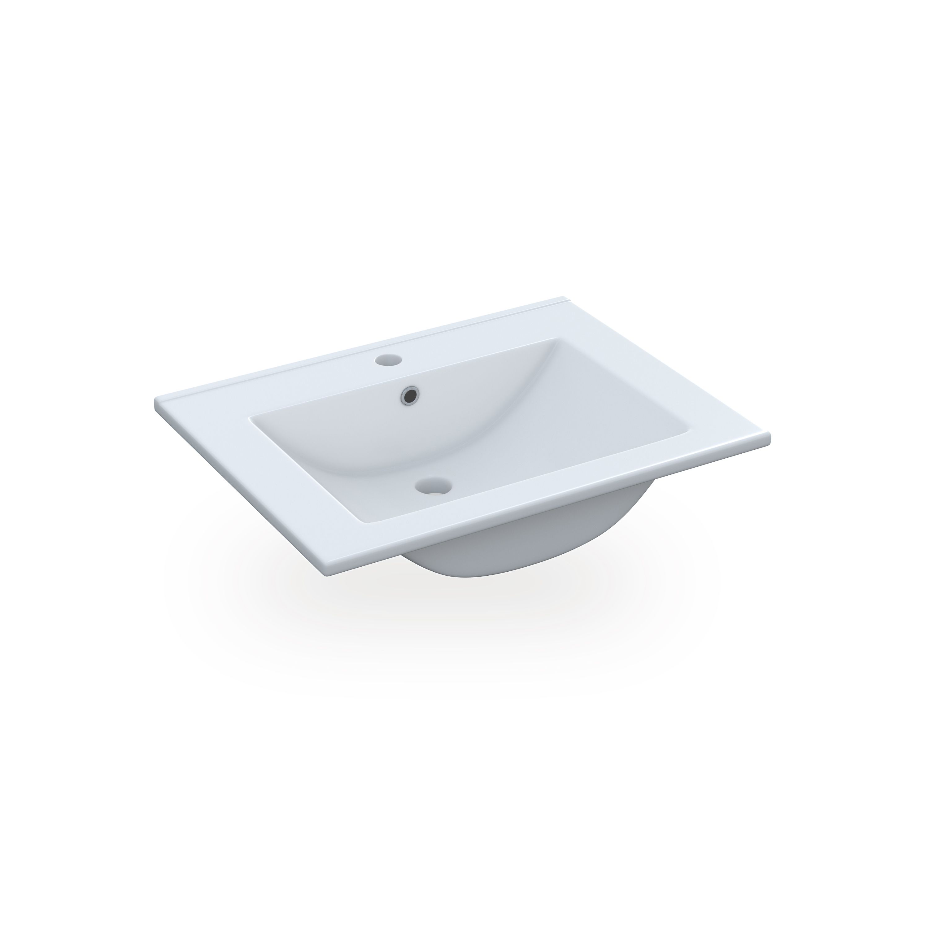 duehome - Lavabo cerámico rectangular 60x45 cm Volga