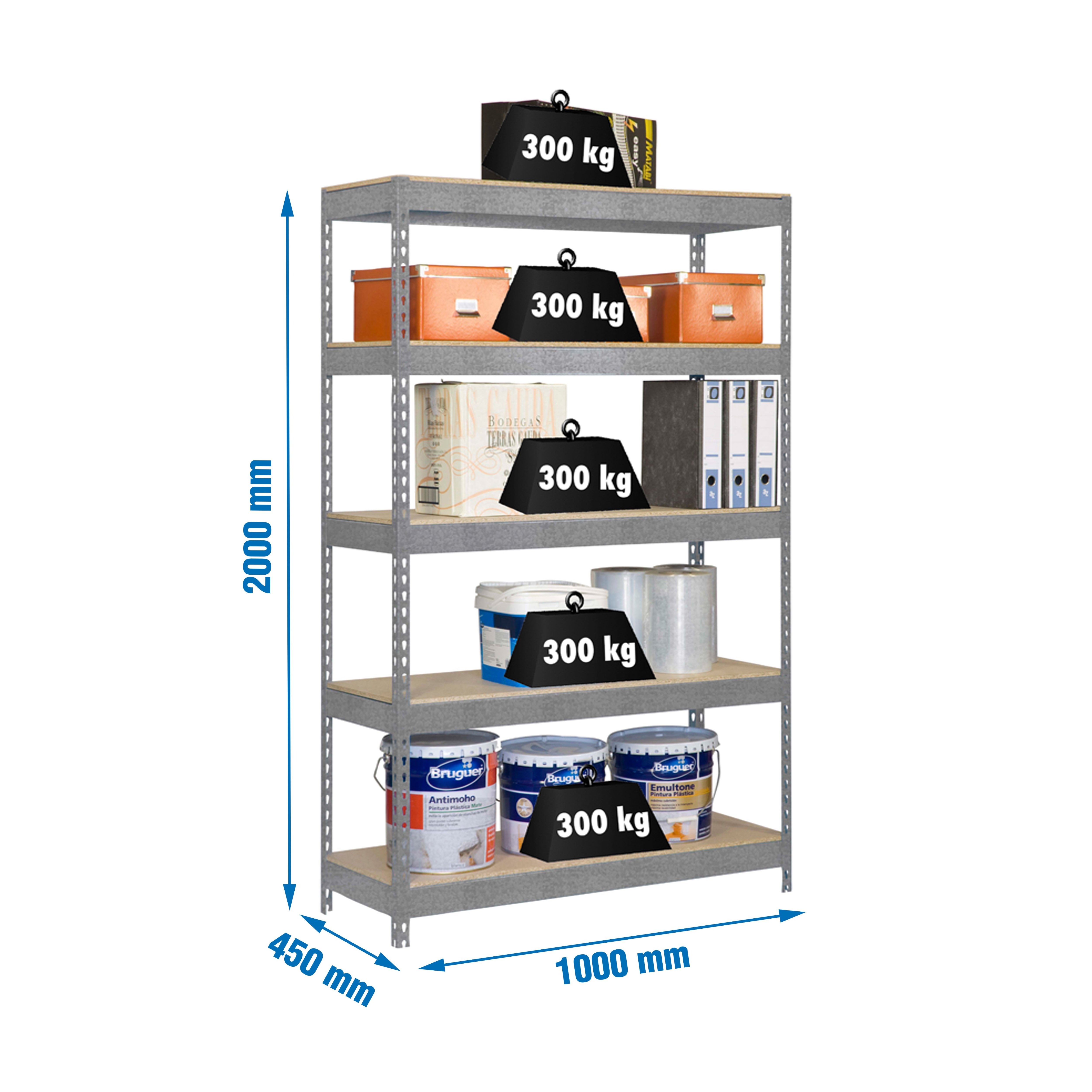 Estantería SIMONRACK Bricoforte 1004-5 chipboard galva/madera