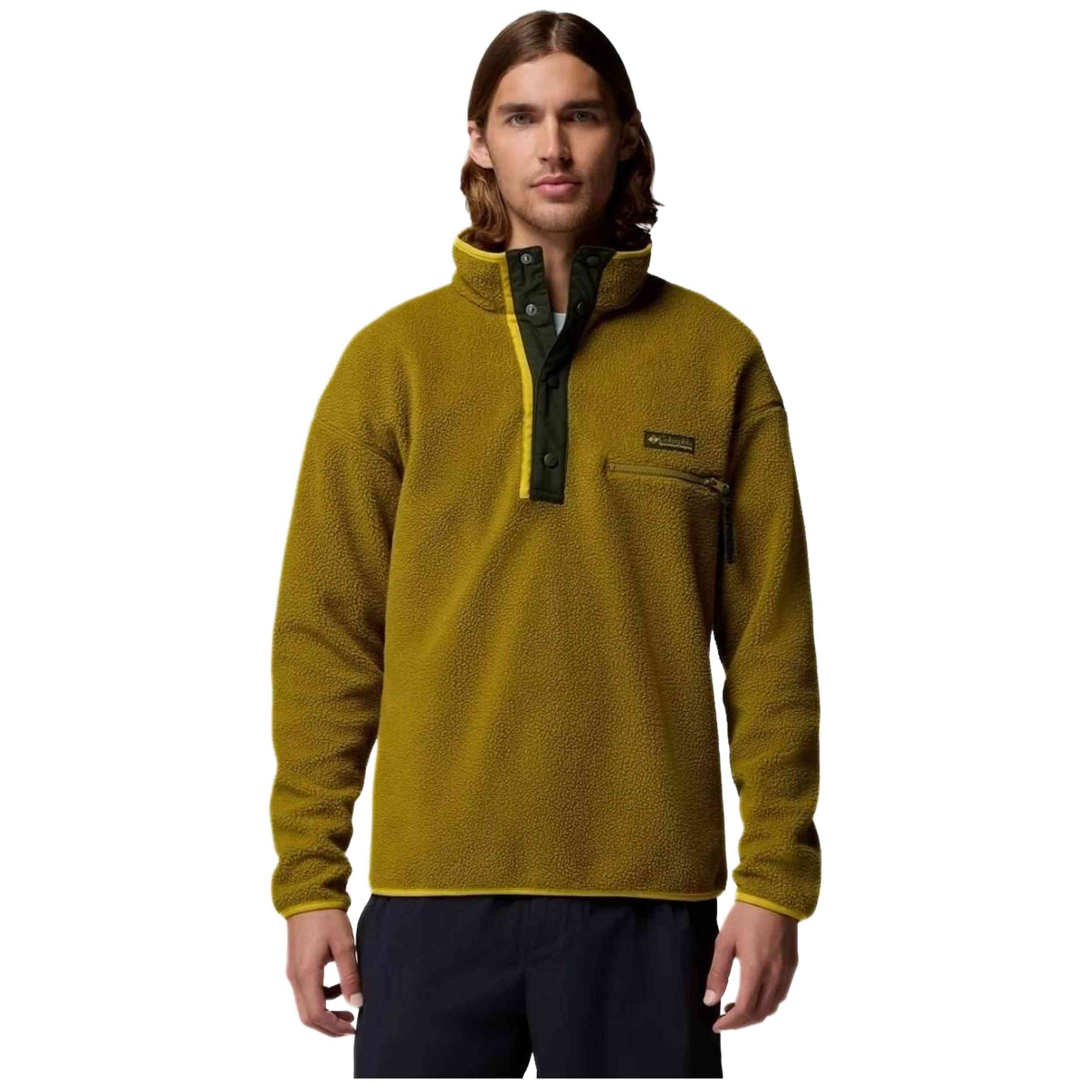 Sudadera Columbia modelo Forro polar Columbia Helvetia II Half Snap verde oliva amarillo para Hombre en color Verde