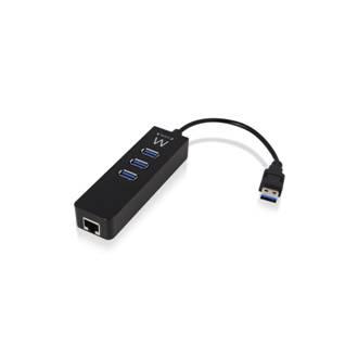 Hub usb ewent 3 puertos + 1 puerto gigabit lan - usb 3.1 gen 1