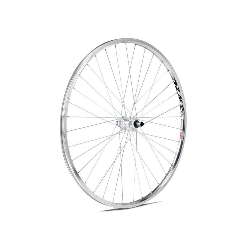 GURPIL - Rueda Híbrida ZAC-20 700C para bicicleta de carretera y gravel, con eje macizo y piñón de rosca, perfil interior 20 mm / exterior 18,5 mm / altura 30 mm, ideal para reemplazo y mantenimiento profesional