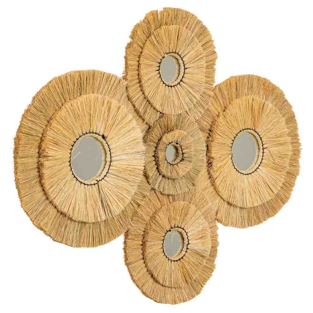 Wonderlust Deco - Espejo de fibra natural marrón 97x77x3 Marrón 97x77x3h cm