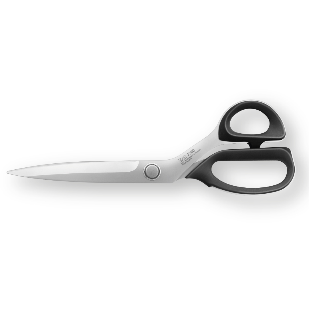 KAI 7280 - Tijeras de sastre de 28 cm. Punta recta y filo recto. Acero al carbono. Diestros.