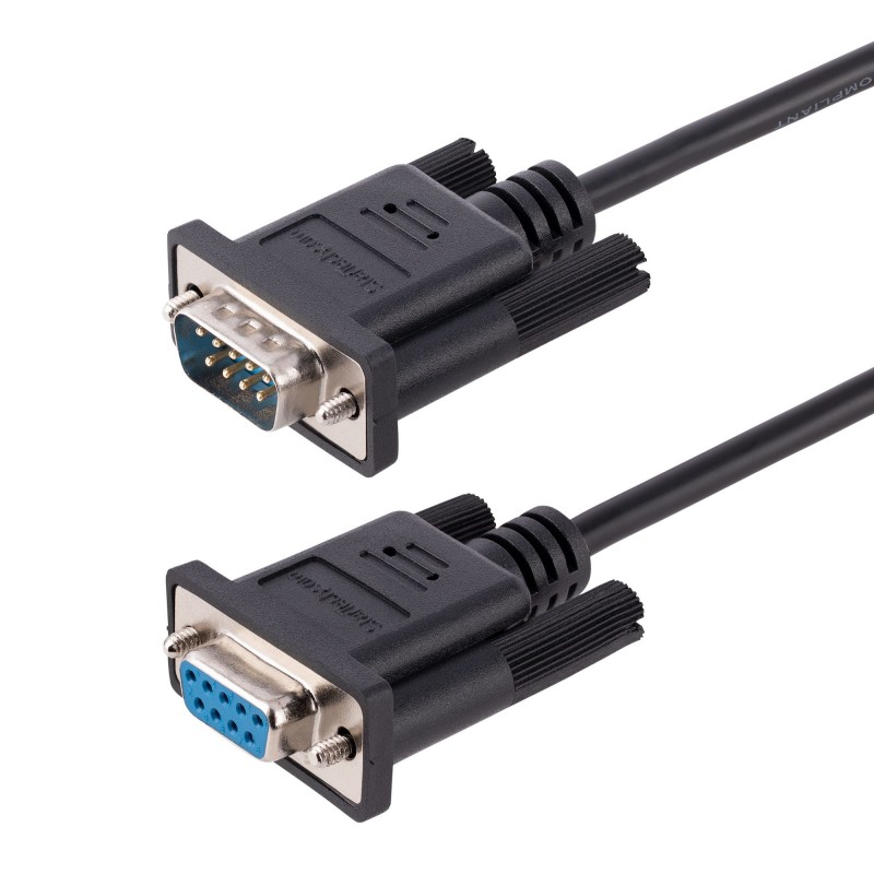 StarTech.com - Cable 3m Serie RS232 para Módem Nulo, Crossover Cruzado Serial con Blindaje de Al-Mylar, Cable DB9 de Puerto COM 9FMNM-3M-RS232-CABLE