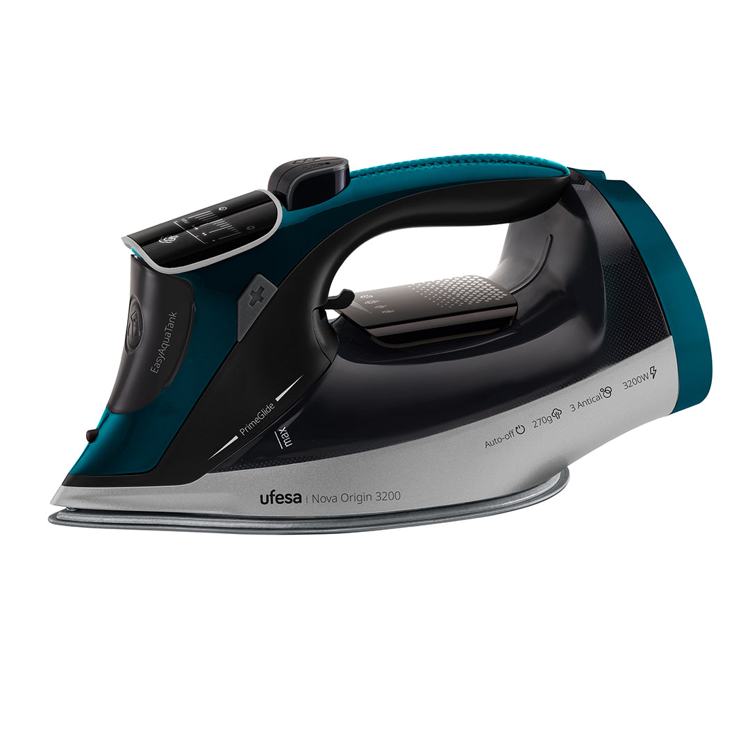 Ufesa - Plancha de vapor 3200W Nova Origin 3200 con golpe de vapor 260g y vapor continuo 50g/min para planchado rápido y eficaz, suela cerámica PrimeGlide Ceramic, depósito 350 ml y sistema 3 antical