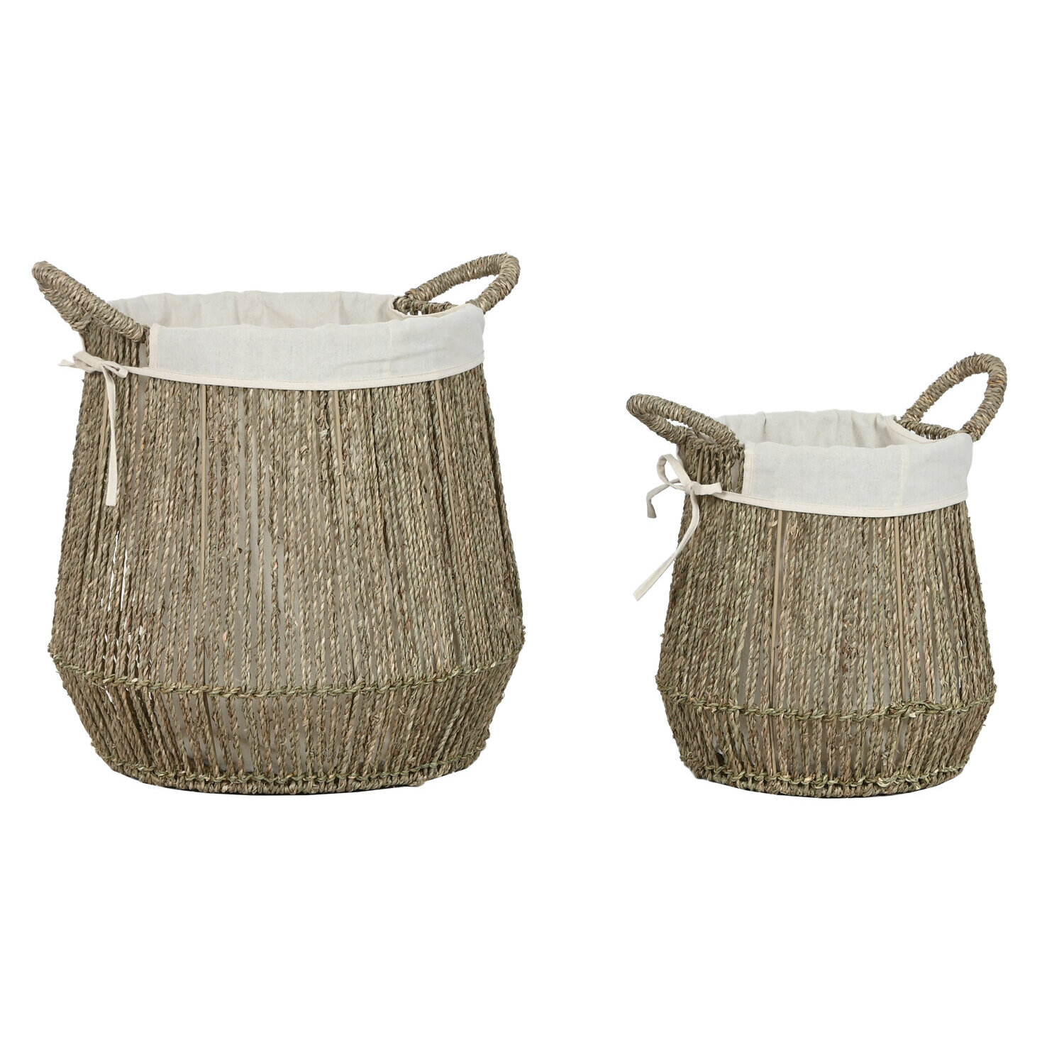Cesta ropa set 2 seagrass algodon 43x43x48 natural , La mejor decoración para tu hogar.