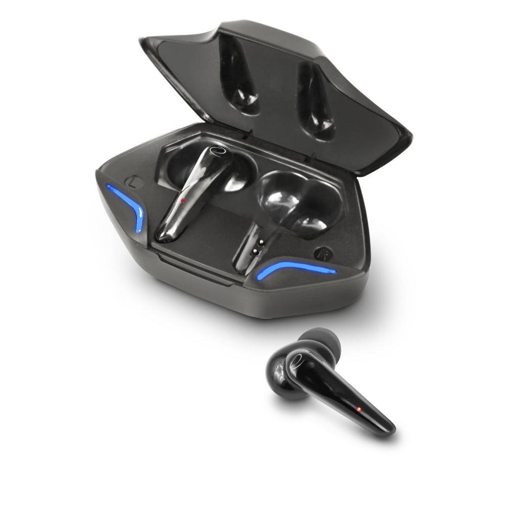 Esperanza eh231k Bluetooth earbuds, wireless in-ear headphones in black with Bluetooth 5.0, 40mAh battery for 3 hours playtime, touch control, and lightweight design, perfect for travel and leisure activities.
