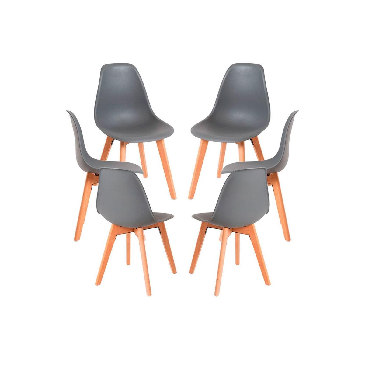 Regalos Miguel - Packs Sillas Comedor - Pack 6 Sillas Kelen - Gris oscuro