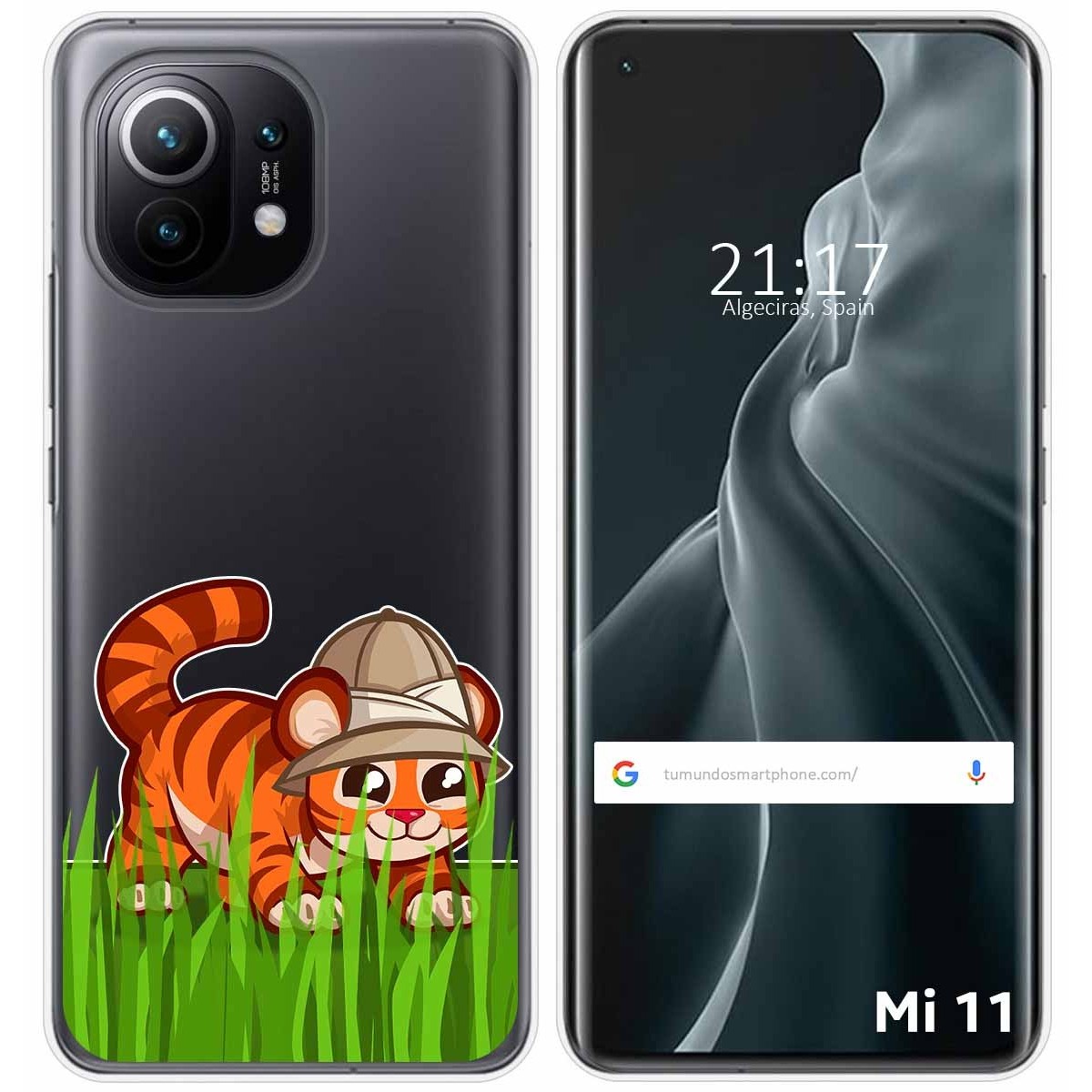 Tumundosmartphone Funda Gel Transparente para Xiaomi Mi 11 5G diseño Tigre Dibujos