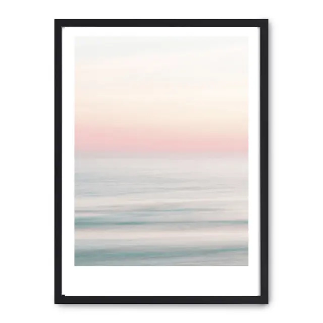 Cuadro sunset i 30x40cm, Póster impreso en papel de primera calidad de 180gr, montado sobre marco de madera MDF acabado en negro., Naturaleza - Playa
