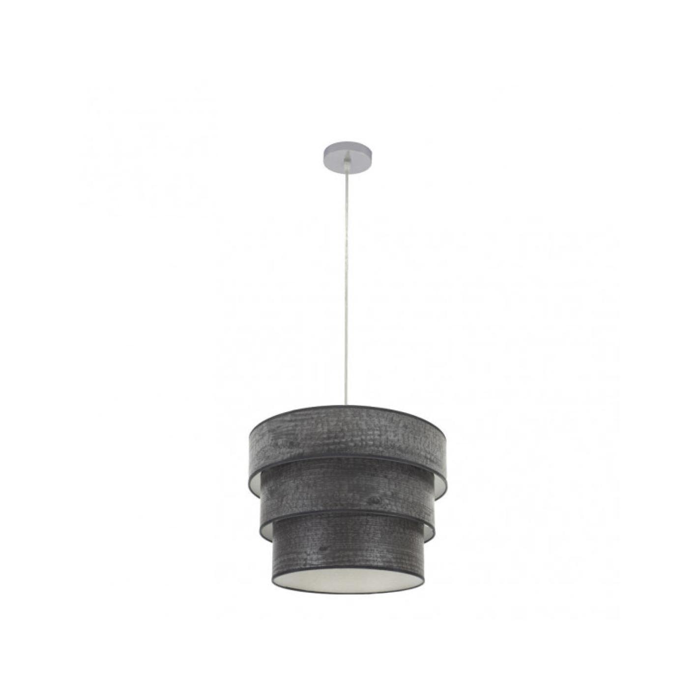 Fabrilamp - Colgante Triple Smile 1xe27 Cromo/Madera Negra Regx40x40 Cm