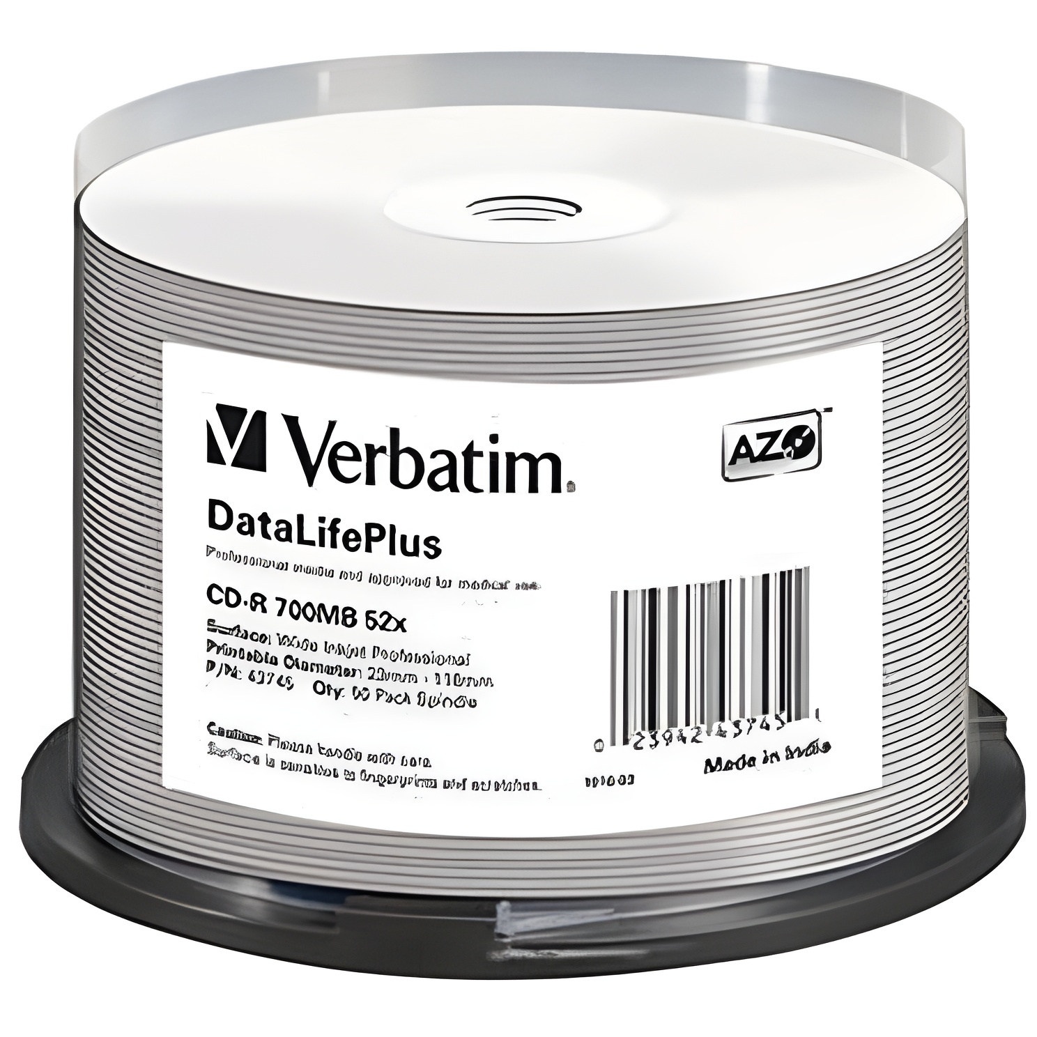 Verbatim CD-R 50 Pack Spindle - Professional, 700MB 52x printable discs for high-speed data storage, ideal for external drives, CE certified.