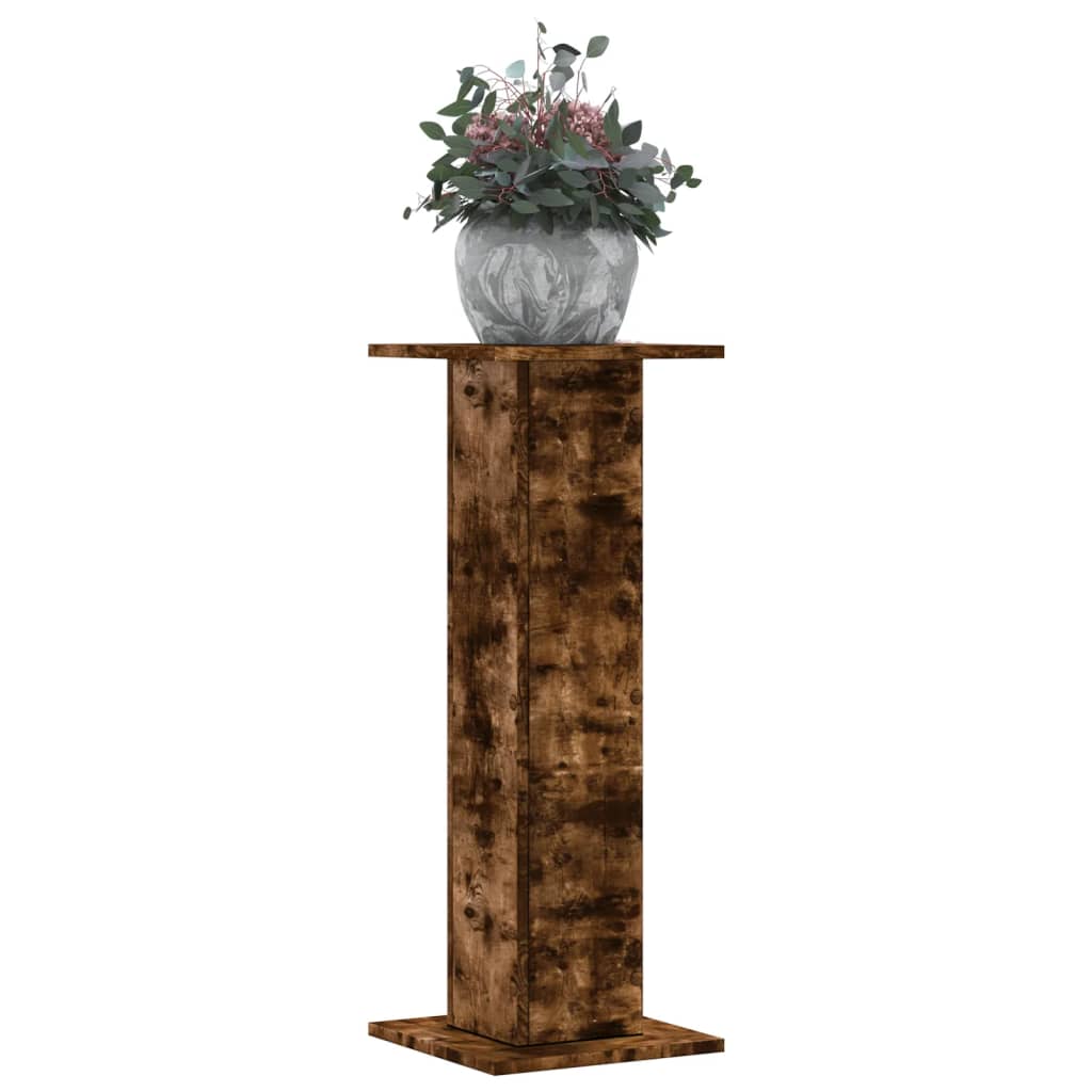 vidaXL Soportes de plantas 2 uds madera 30x30x80 cm Color Gris sonoma,  Blanco,  Negro y mas