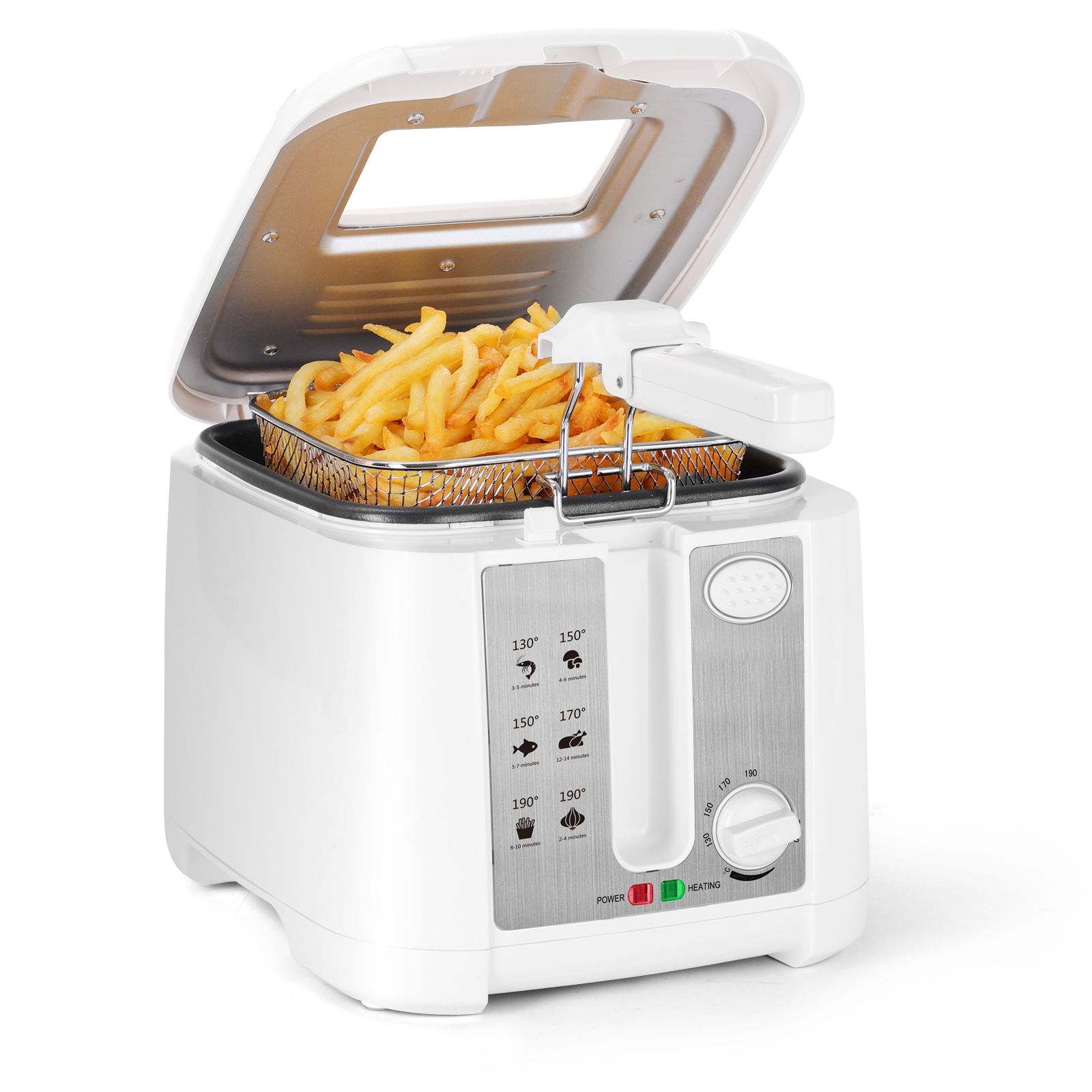 AIGOSTAR Freidora de 2.5L - Gran Ventana Transparente, Control de Temperatura e Indicador Luminoso (1650W).