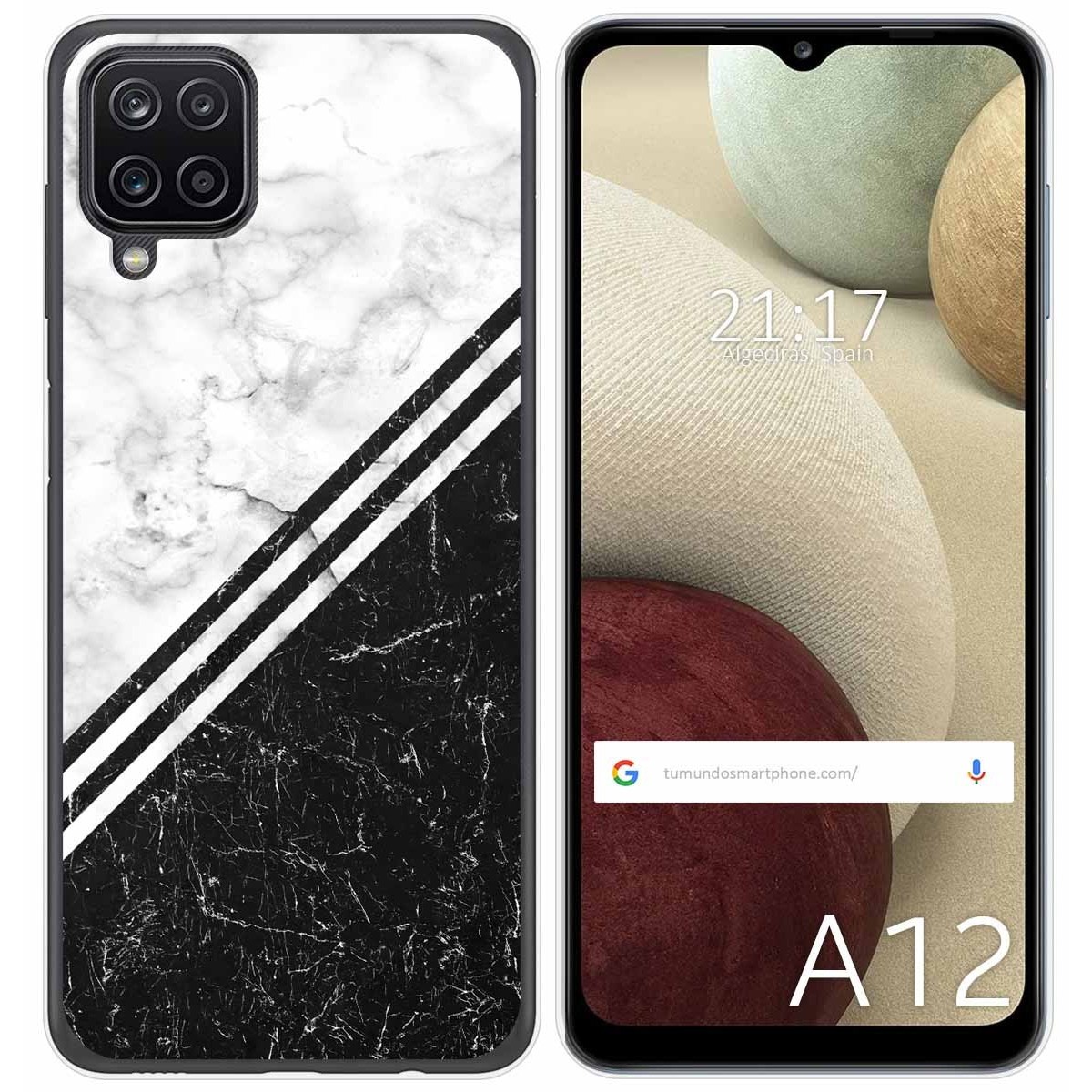 Tumundosmartphone Funda Gel Tpu para Samsung Galaxy A12 / M12 diseño Mármol 01 Dibujos