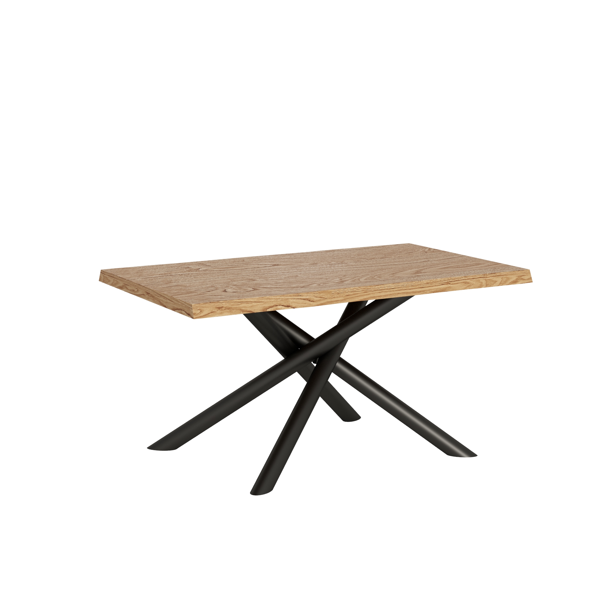 Mesa extensible 90x140/240 cm Vindral roble descortezado patas antracita - Itamoby