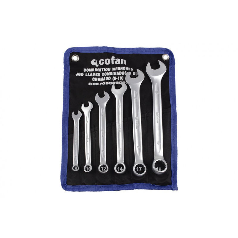 Conjunto de 26 llaves combinadas de acero al cromo vanadio desde 6 SW a 32 mm COFAN