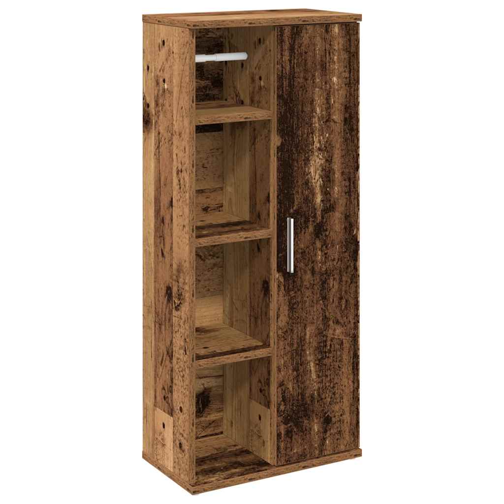 vidaXL Mueble de baño con portarrollos madera envejecida 39x22x90 cm