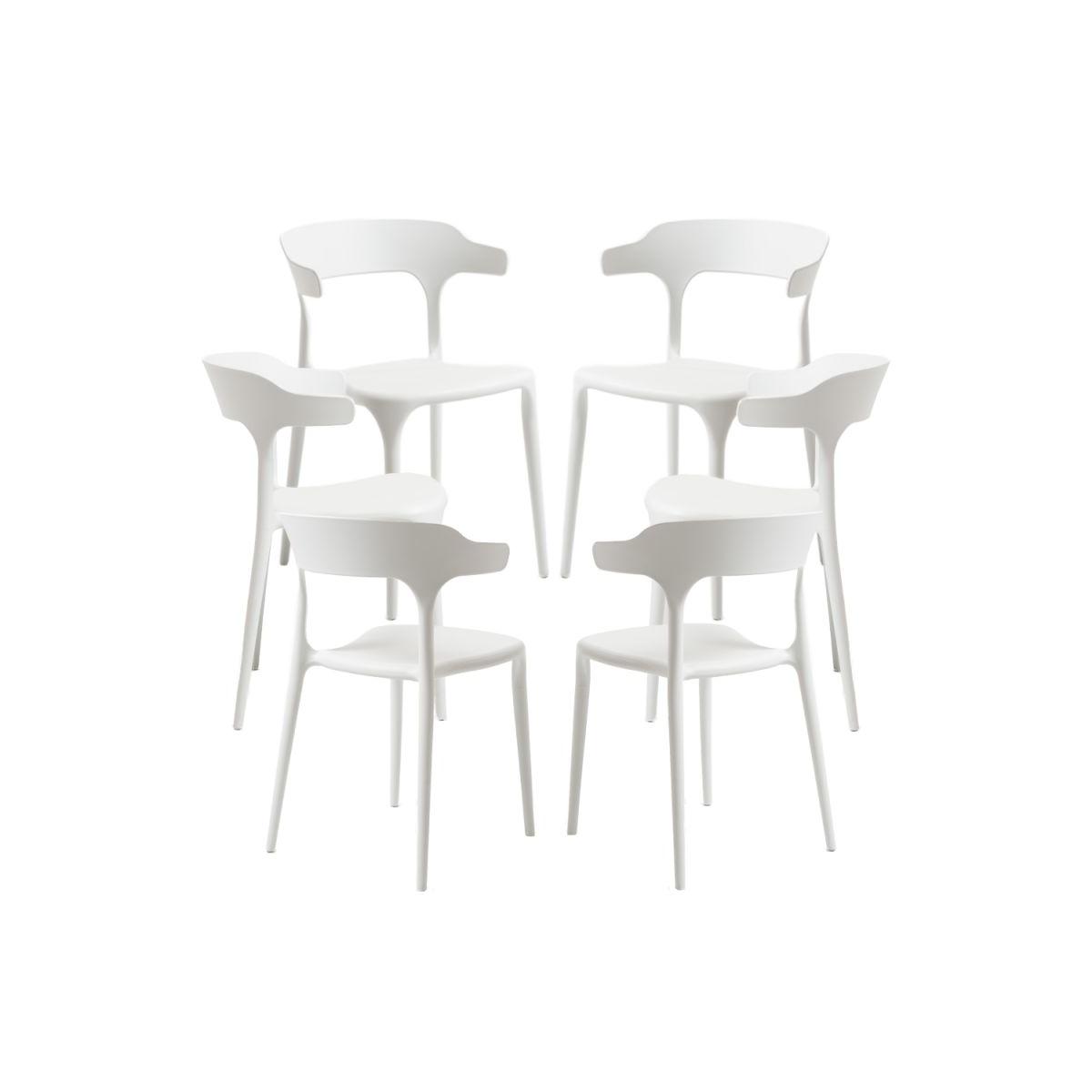 Regalos Miguel - Packs Sillas Jardín - Pack 6 Sillas Teul - Blanco