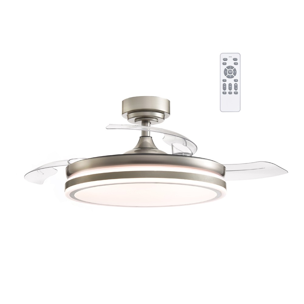 Wonderlamp Ventilador LED con aspas plegables Perla CCT (45W)