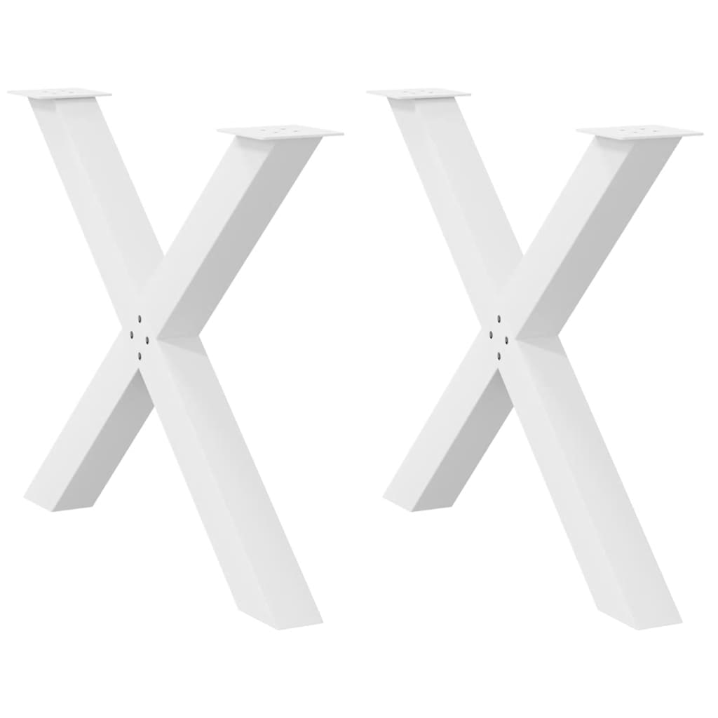 vidaXL Patas para mesa de comedor en forma de X (2 unidades) 90 x (72-73) cm, acero