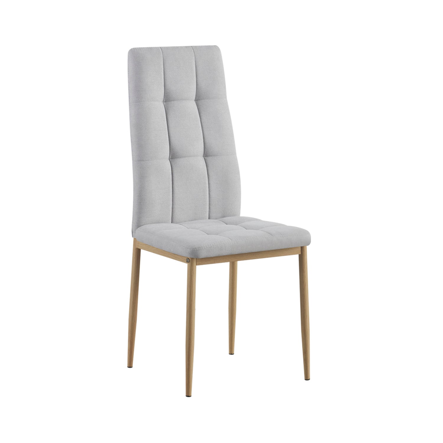 Set de 4 sillas de comedor tapizadas leonor claro  gris para hogar moderno mueble de almacenaje  - Homekit