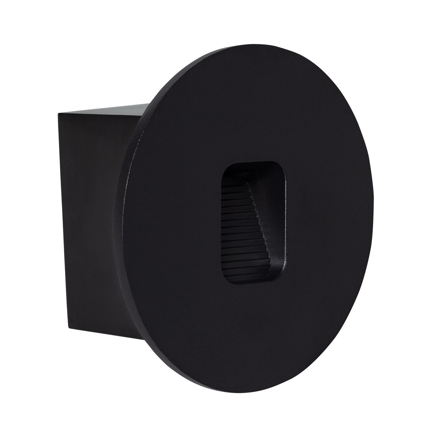 Ledkia Baliza Exterior LED 2W Empotrable Pared Circular Negro Grasset 2700K Blanco Cálido