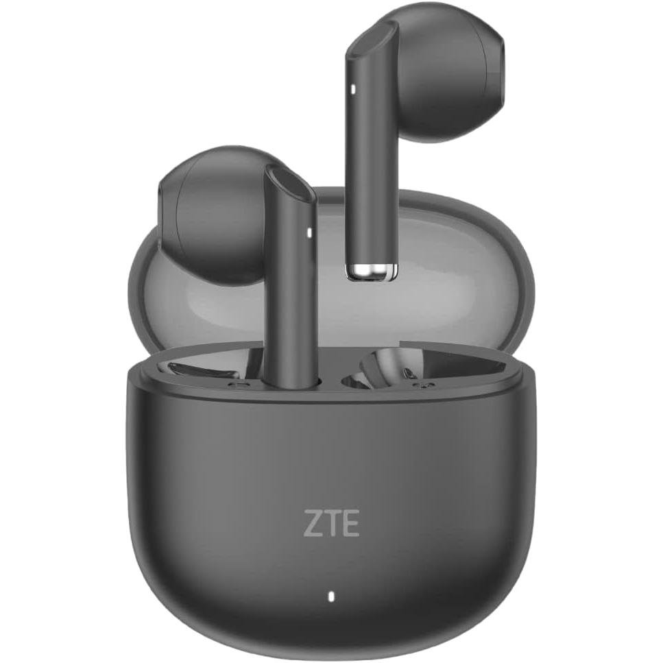 ZTE Buds 2 Auriculares Inalámbricos, Bluetooth 5.3, Batería 310mAh / 30mAh, Carga USB-C, Micrófono HD, Control Táctil, Asistente de Voz, Resistencia al Agua IPX4, Negro