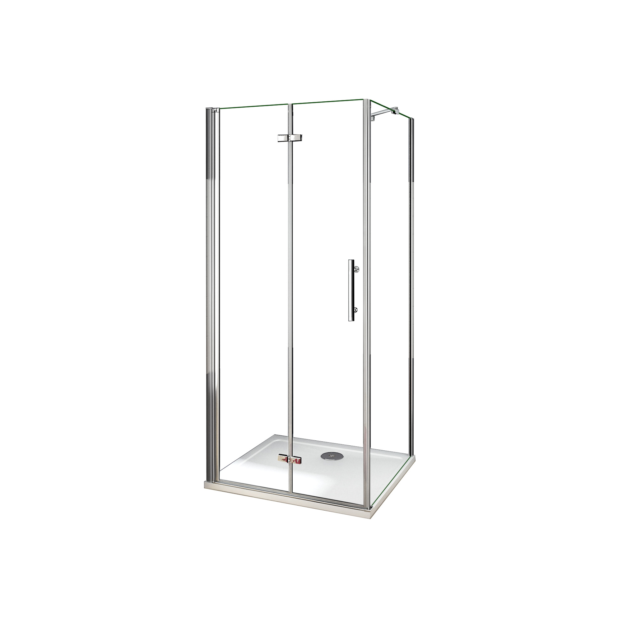 Mampara de Ducha Frontal Plegable+Panel lateral,Barra 45cm,Perfil Cromado,Vidrio Antical 6mm,(740-760)x(680-700)x1950mm