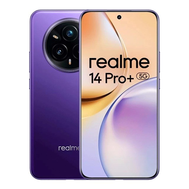 Teléfono inteligente Realme 14 Pro 5G de 12/512 GB en color morado nebulosa