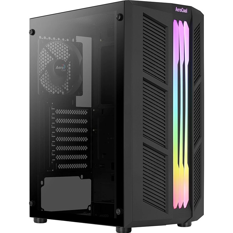 Caja Mediatorre Atx Aerocool Prime Rgb Negro Usb 3.0