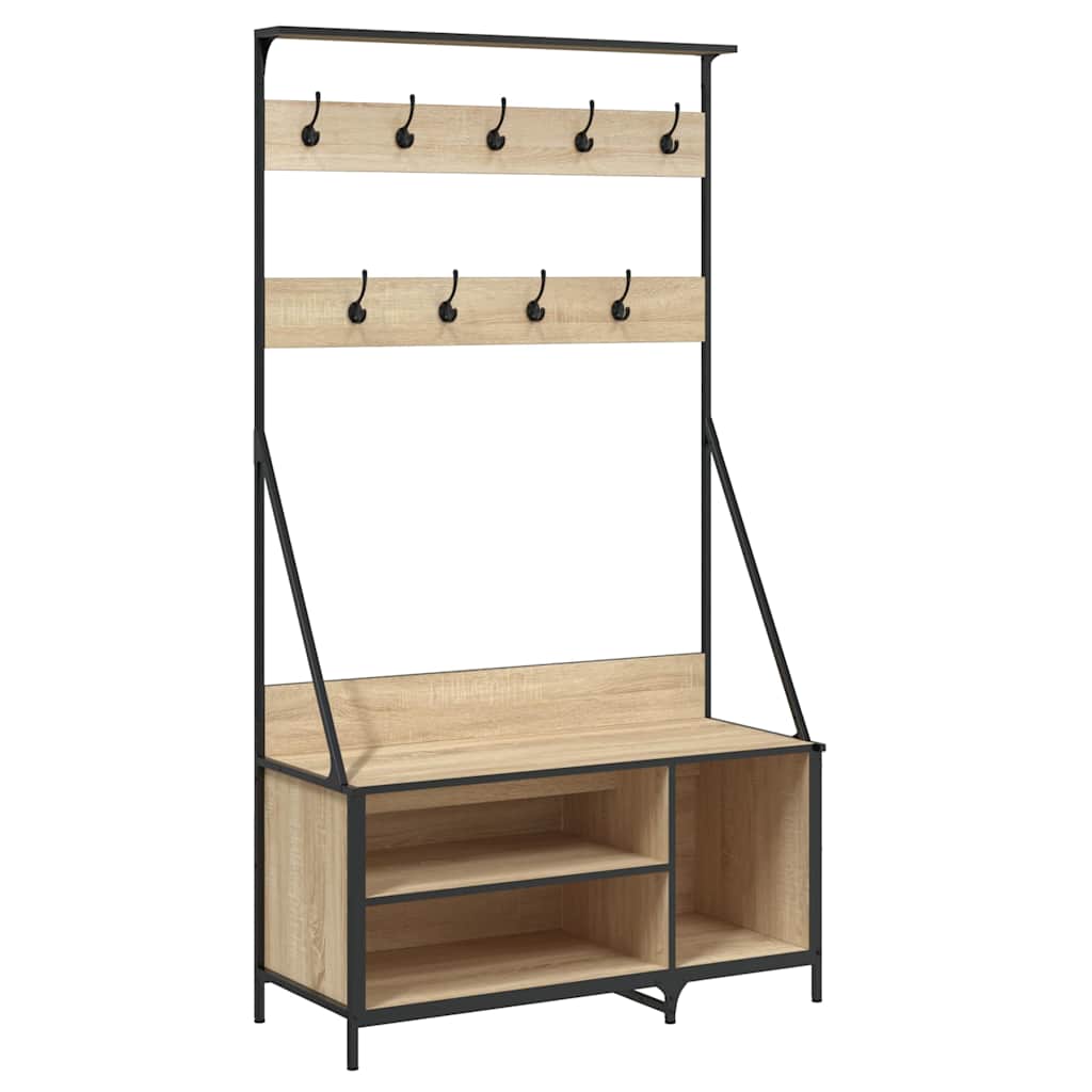 vidaXL Perchero con zapatero 100x41x184 cm