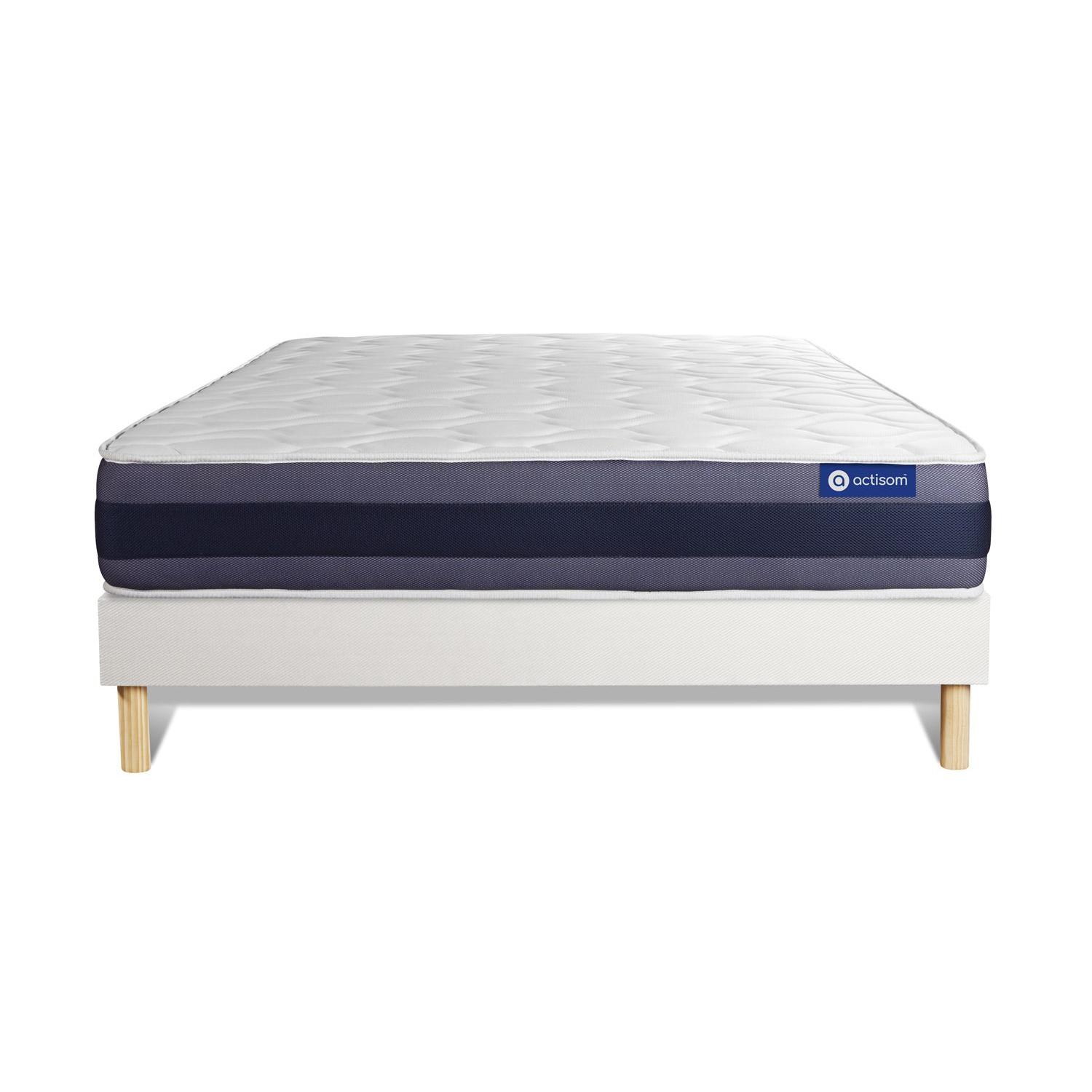 Pack colchón Actiflex morpho 140x200cm + Somier multiláminas, Muelles ensacados y espuma viscoelástica, 3 zonas de confort