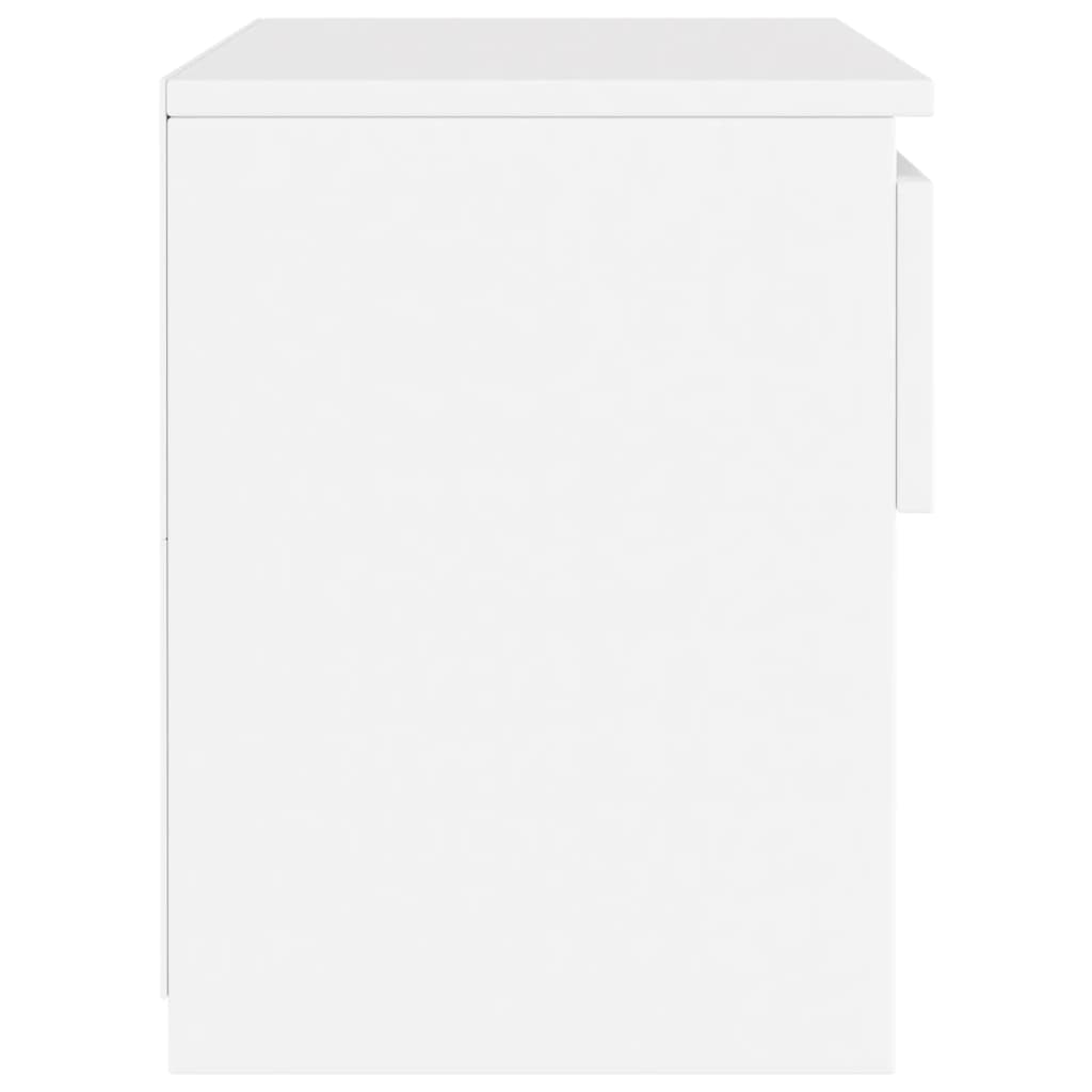 vidaXL Mesitas de noche 2 uds madera contrachapada blanco 40x30x39 cm