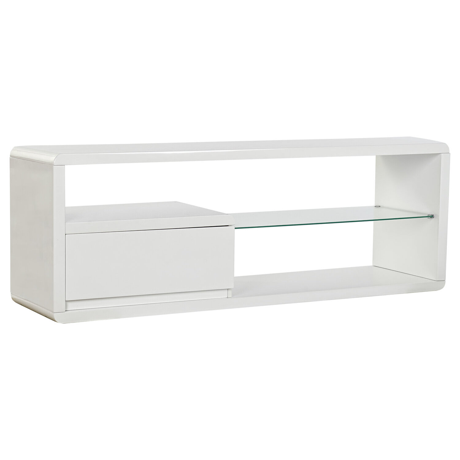 Mueble tv mdf cristal 140x40x50 blanco , El mejor complemento para tu hogar.