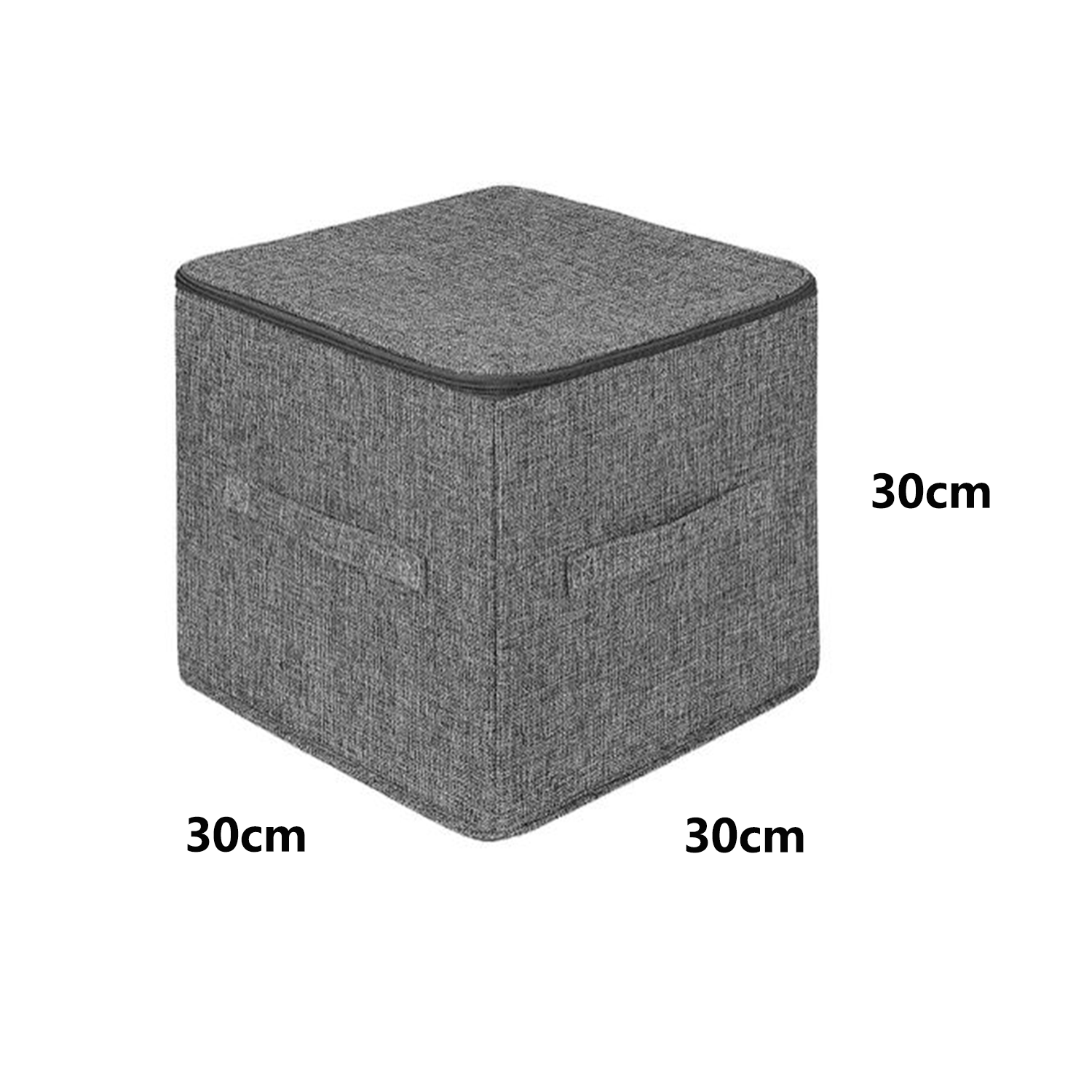 GREATOYAR Caja de Almacenamiento con Tapa con Cremallera, Caja de almacenamiento con Asas, Caja Organizador, Tapa plegable, Tela de Lino, Cubos para el Hogar, Cesta, Armario, Ropa, Juguetes, Gris, 30x30x30/38x26x15/45x35x25/49x37x30cm