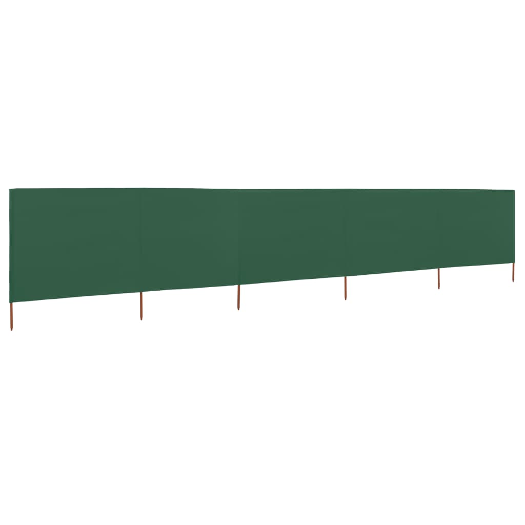 vidaXL Paravientos de playa de 5 paneles tela 600x160cm Color Blanco arena, Verde, Antracita