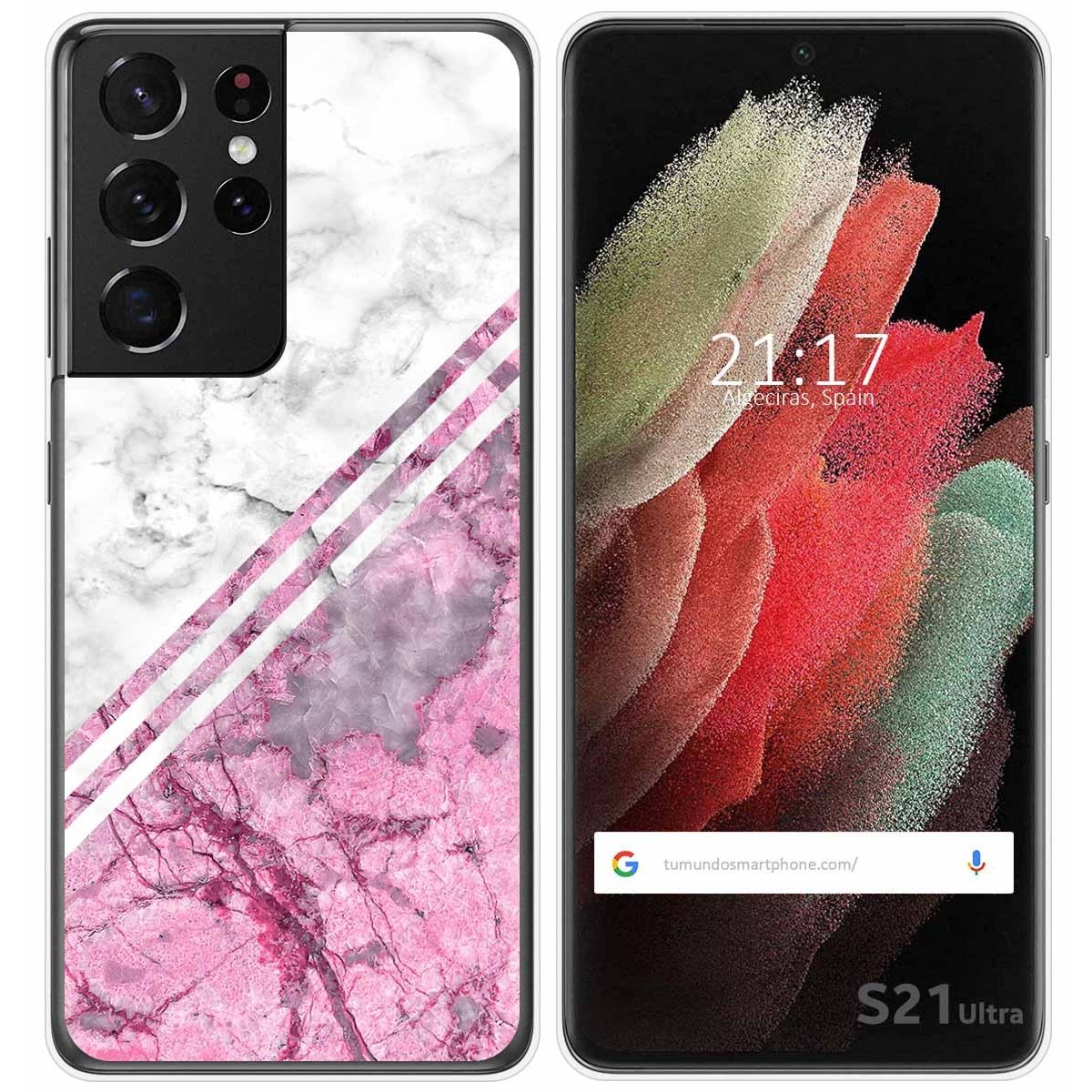Tumundosmartphone Funda Gel TPU Samsung Galaxy S21 Ultra 5G Personalizada Dibujo Mármol 03
