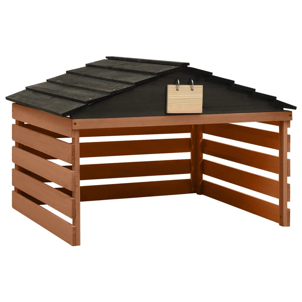 vidaXL Caseta Cortacésped Robótico y Abeto Garaje Cabaña Patio Color Negro y marrón,  Negro, y mas