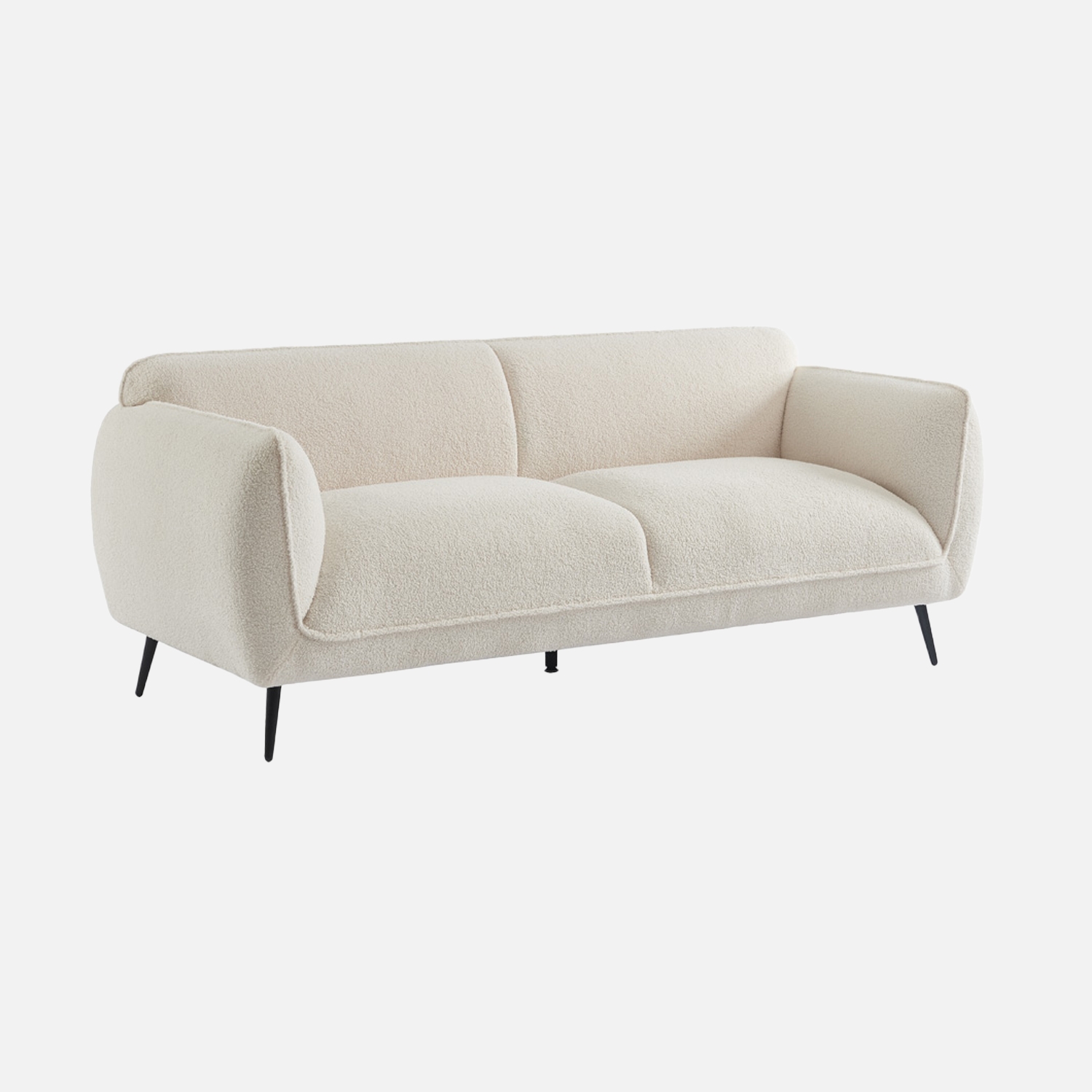 sweeek - Sofá de borreguito con patas de metal, de 3 plazas , Soft borreguito , 205x82x76
