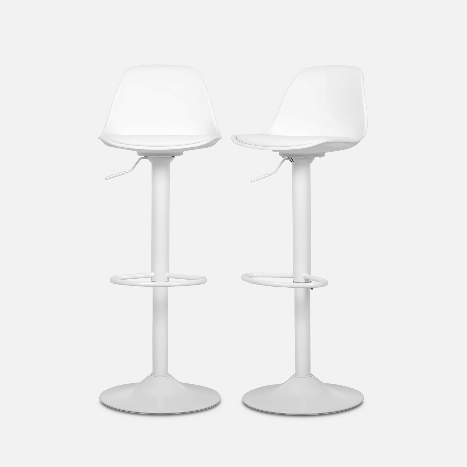 sweeek - Taburete de bar regulable con imitación cuero, set de 2 , Noah , 38x42x83