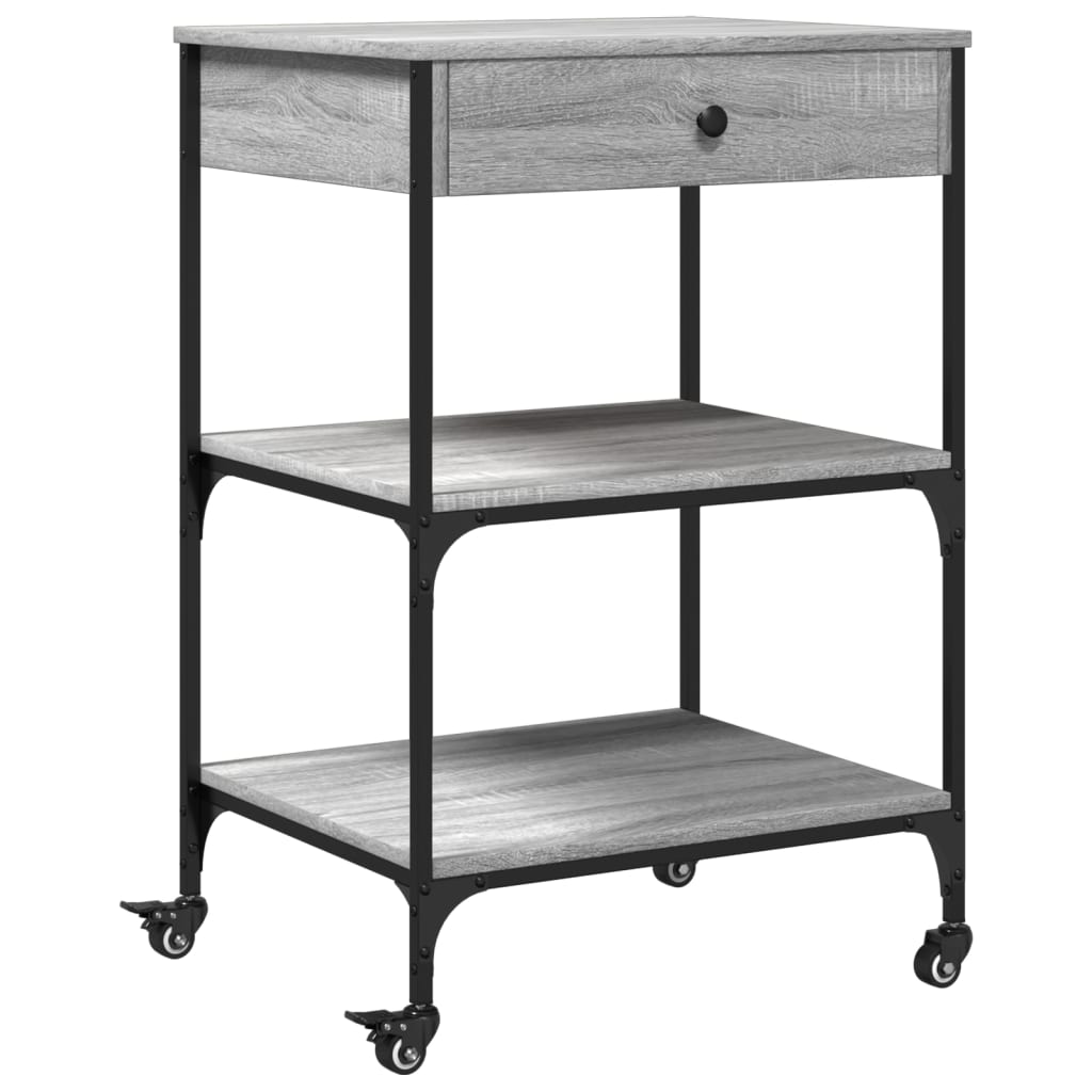 vidaXL Carrito de cocina de madera de ingeniería 60x48x89,5 cm