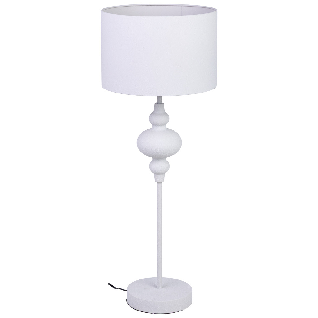 Wonderlust Deco - Lámpara de mesa de metal blanco 30x30x80h cm Blanco 30x30x80h cm